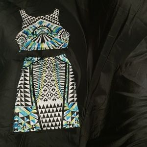 NWOT 2 Piece Tribal Shirt & Skirt